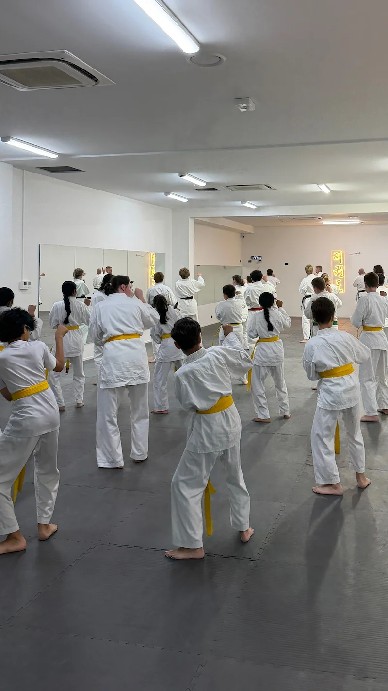 Teenagers training in Tae Kwon-Do at Action TKD Canberra