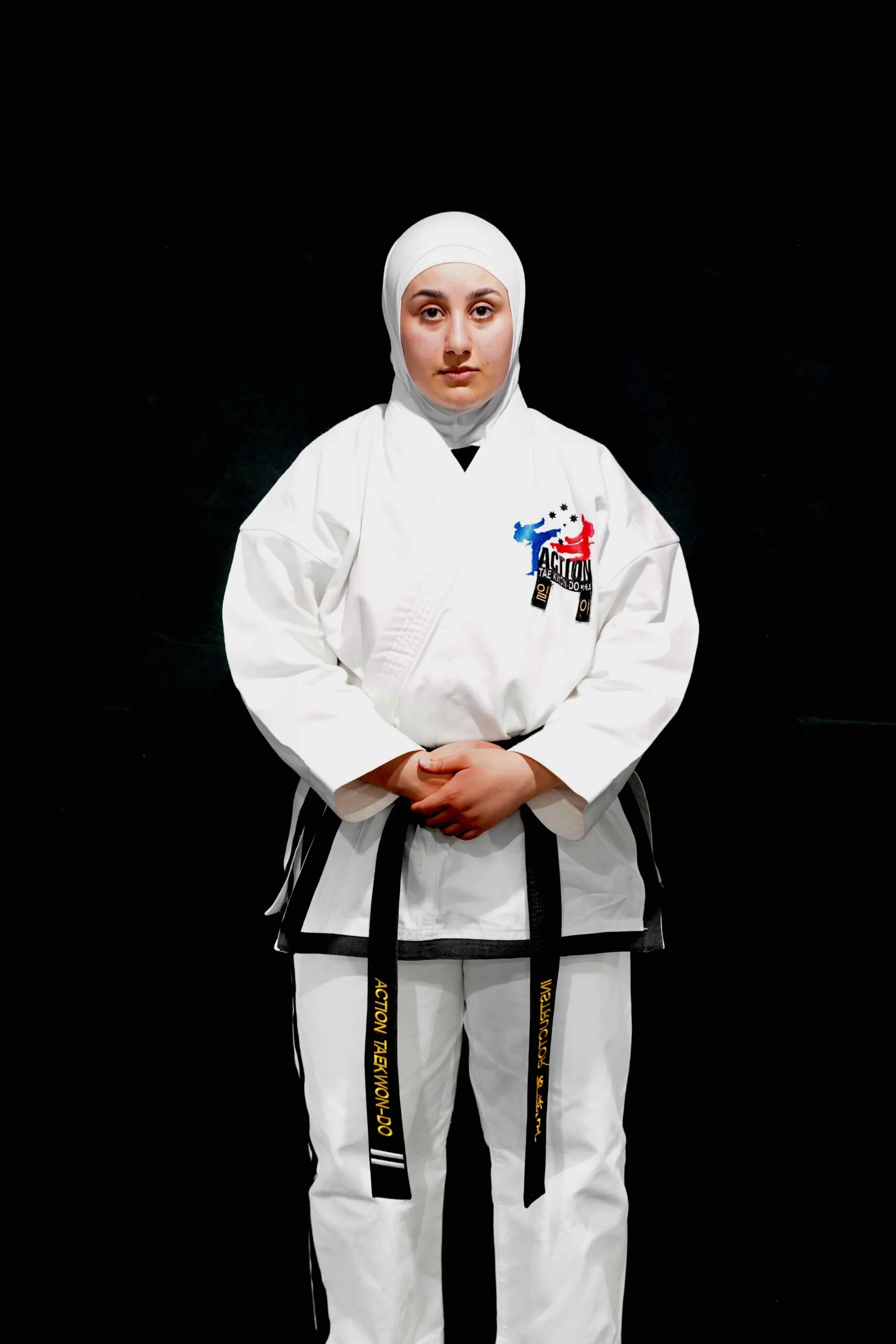 Instructor Ayesha Alhassan of Action Tae Kwon-Do.